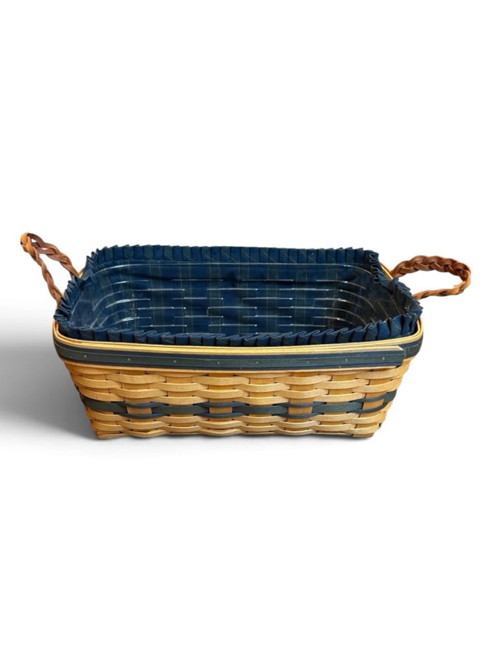 Longaberger 1997 Collectors Club Welcome Home Basket Braided Handles Liner